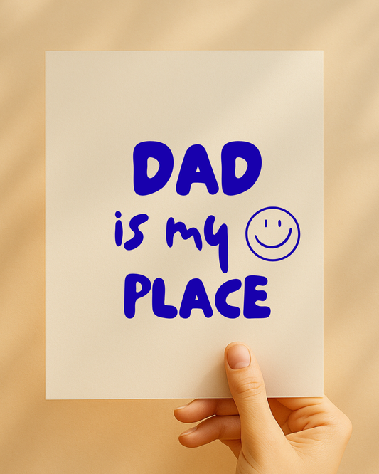 Bügelbild „Dad is my happy place“