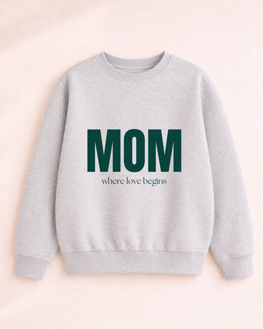 Bügelbild „MOM - where love begins“ - Einzelmotiv