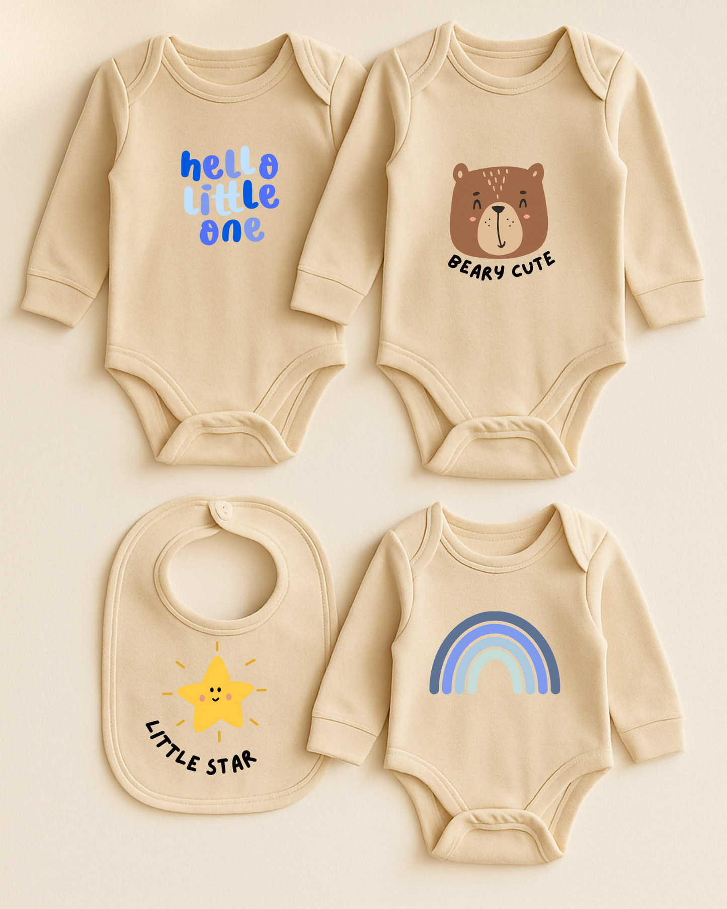 Bügelbilder Babyparty Set Modern Blau