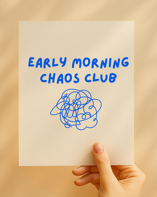 Bügelbild "Early Morning Chaos Club”