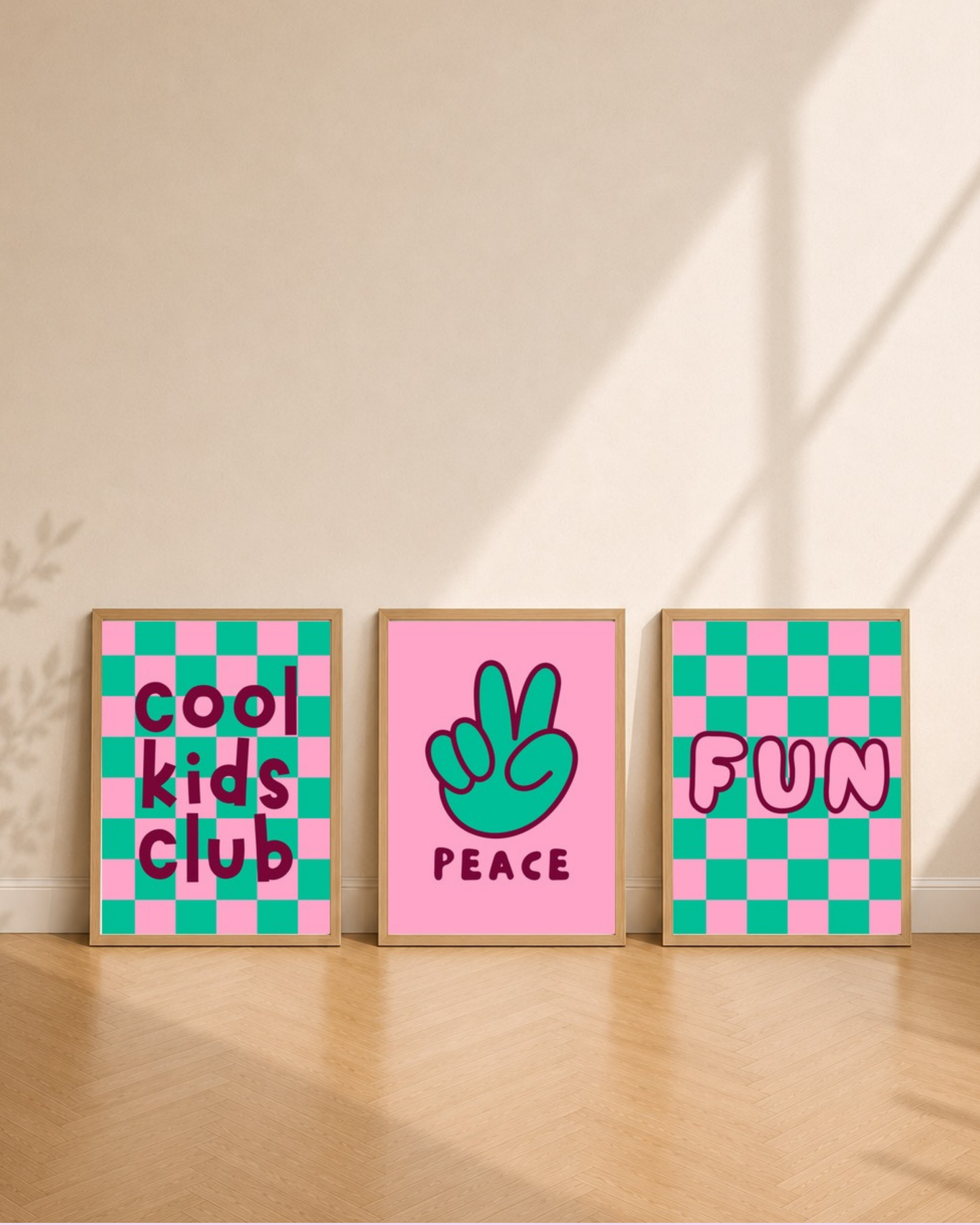 3er Poster Set „Cool Kids Club“ – Digitale Poster zum Ausdrucken