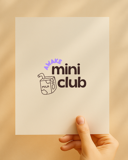Bügelbild „Awake Mini Club“ – Ergänzung für das Familienset