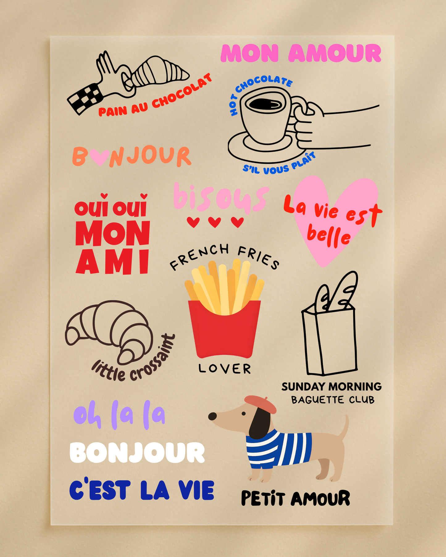 Bügelbilder Set "La vie est belle“