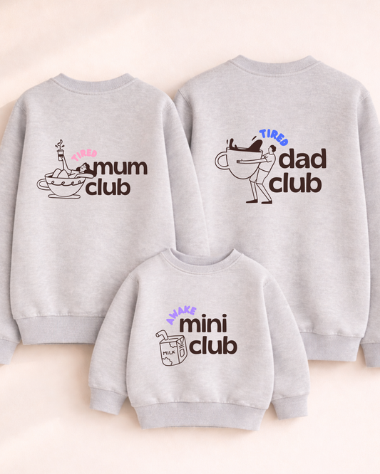 Bügelbild Familienset „Mum Club, Dad Club & Mini Club“