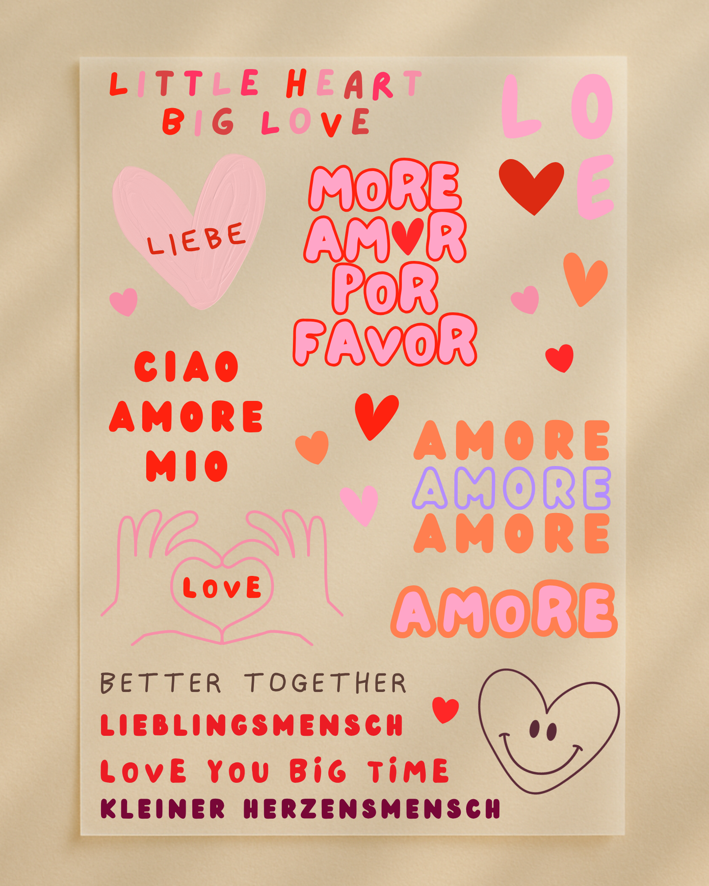 Bügelbilder Set "Liebe & Amore"