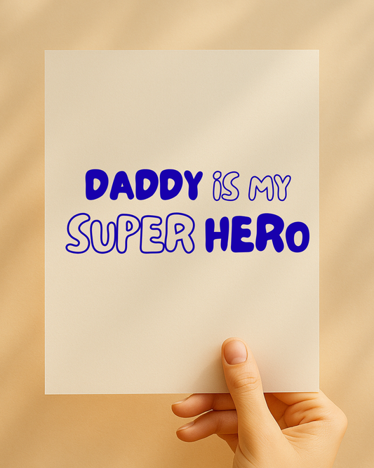 Bügelbild „Dad is my super hero“
