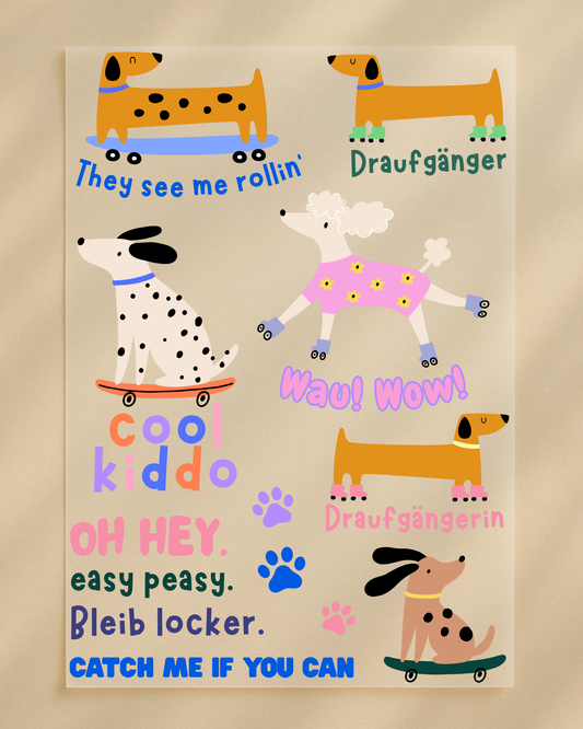 Bügelbilder Set "Coole Hunde und freche Sprüche"