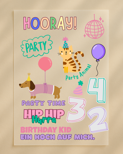 Bügelbilder Set "Birthday Vibes"