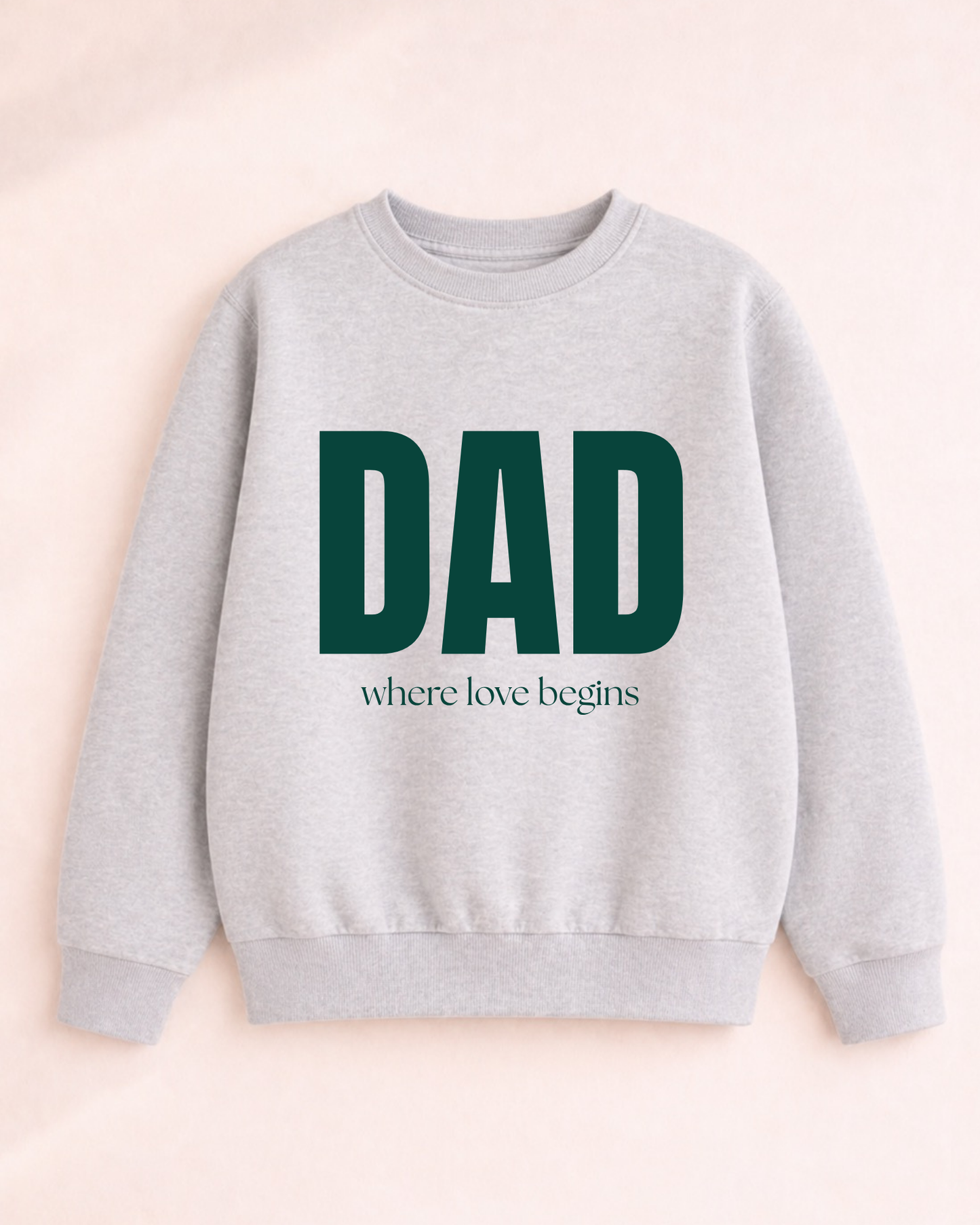 Bügelbild „Dad - where love begins“ - Einzelmotiv