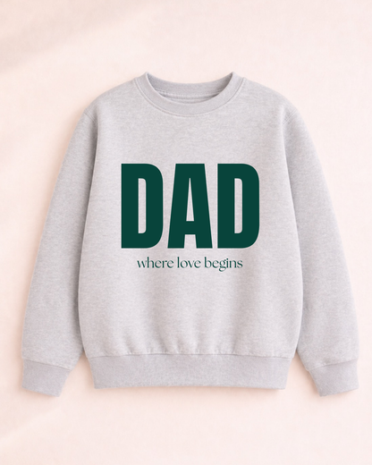 Bügelbild „Dad - where love begins“ - Einzelmotiv