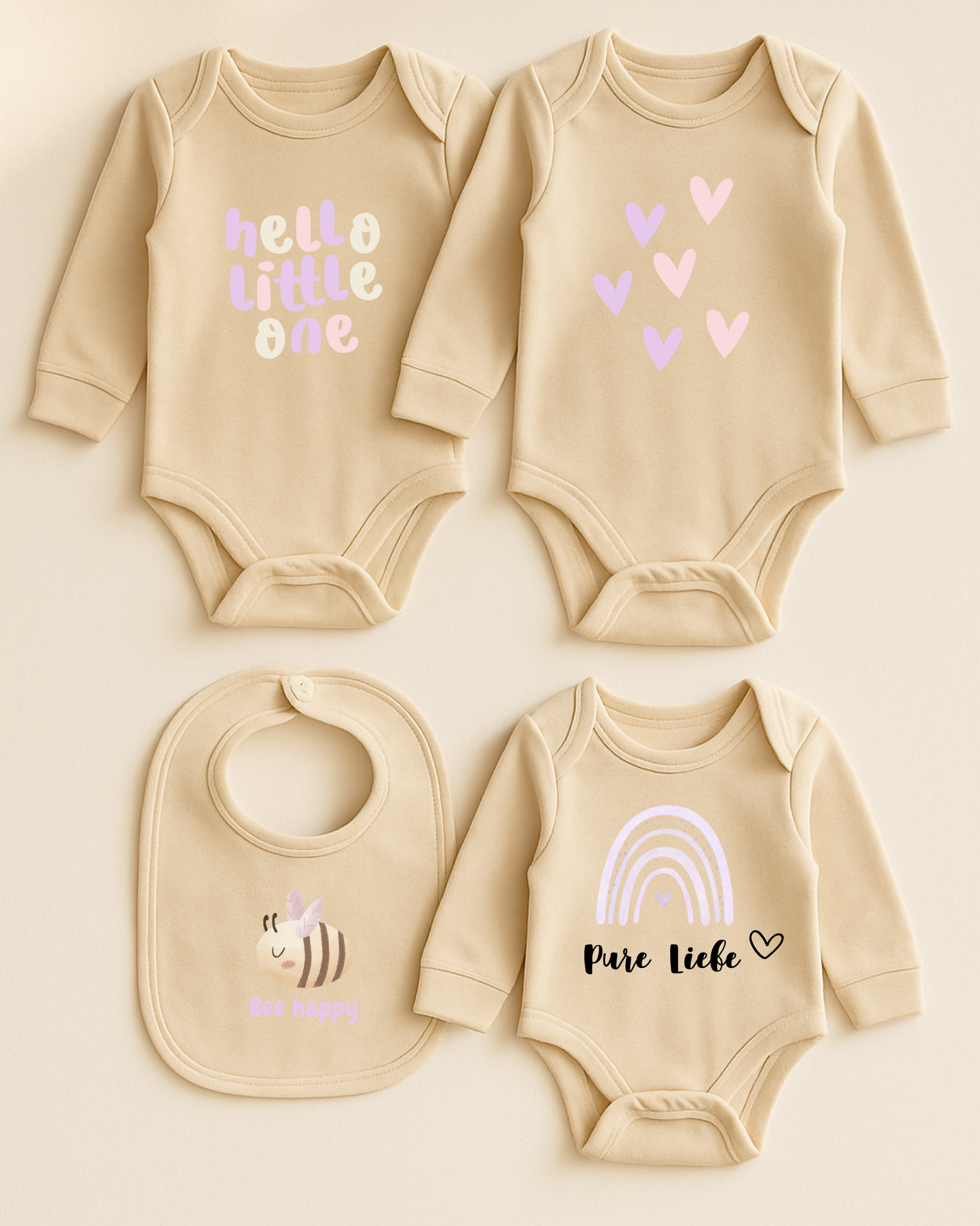 Bügelbilder Babyparty Set Aquarell Rosa