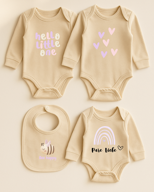 Bügelbilder Babyparty Set A4 Aquarell Flieder