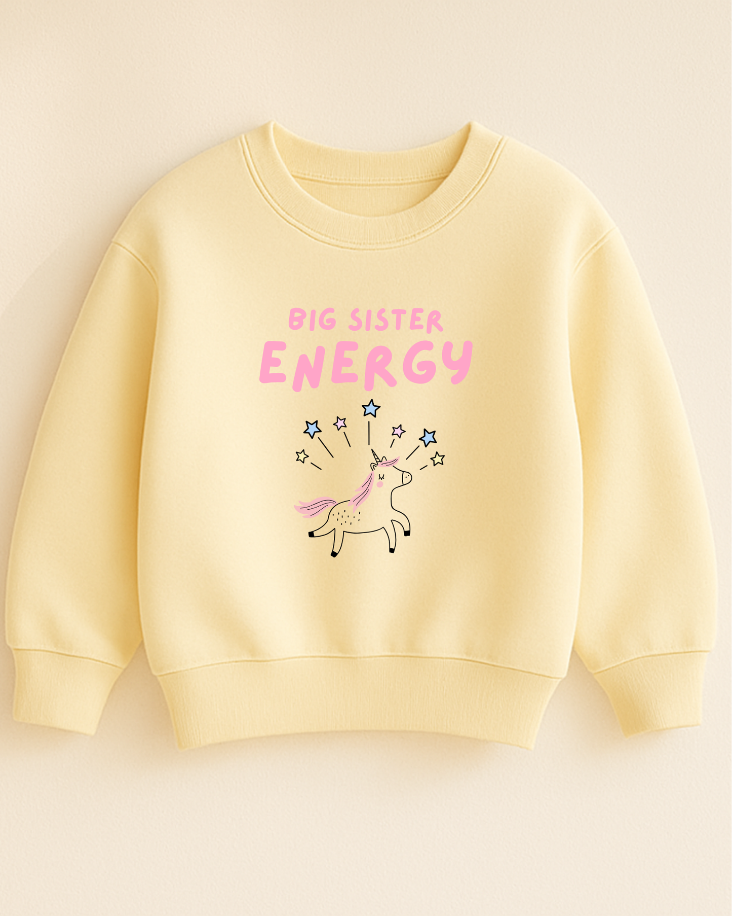 Bügelbild für die große Schwester – buntes Einhorn-Design zum Aufbügeln auf Hoodies, Shirts & Bodys