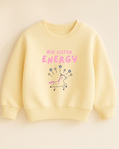 Bügelbild für die große Schwester – buntes Einhorn-Design zum Aufbügeln auf Hoodies, Shirts & Bodys