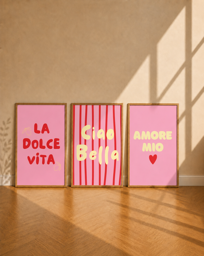 3er Poster Set „La dolce Vita“ –  Digitale Poster zum Ausdrucken