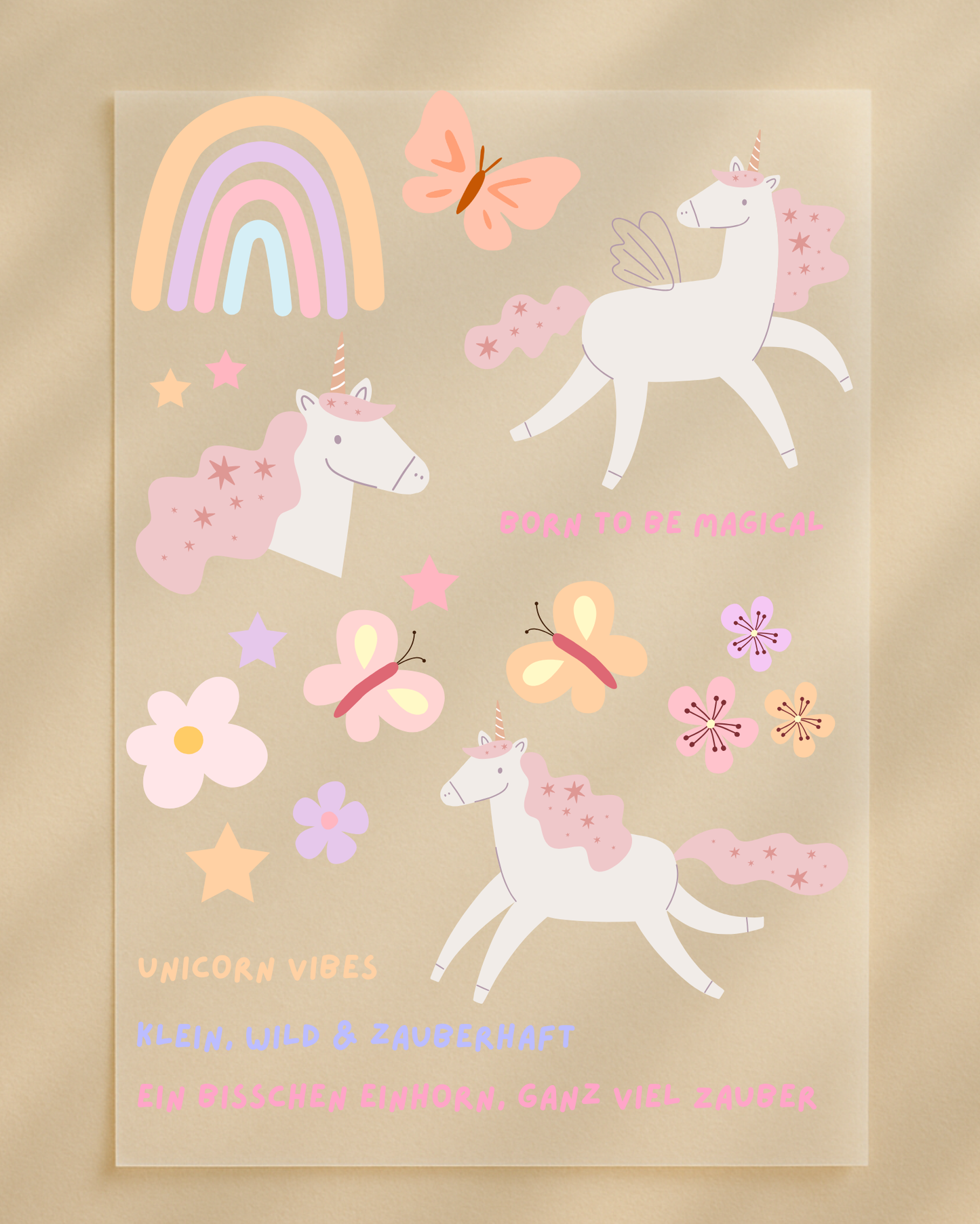 Bügelbilder Set "Einhorn und Schmetterling"