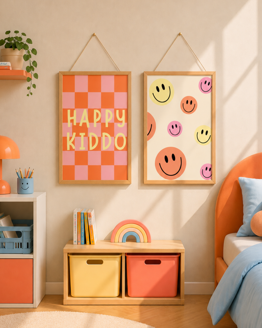 2er Poster Set „Happy Vibes“ –  Digitale Poster zum Ausdrucken