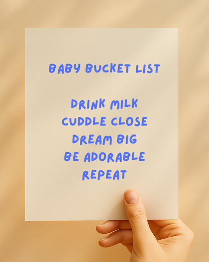 Bügelbild "Baby Bucket List“
