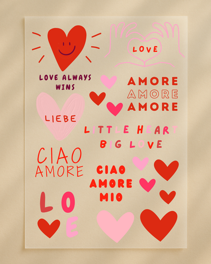 Bügelbilder Set "Liebe & Amore"