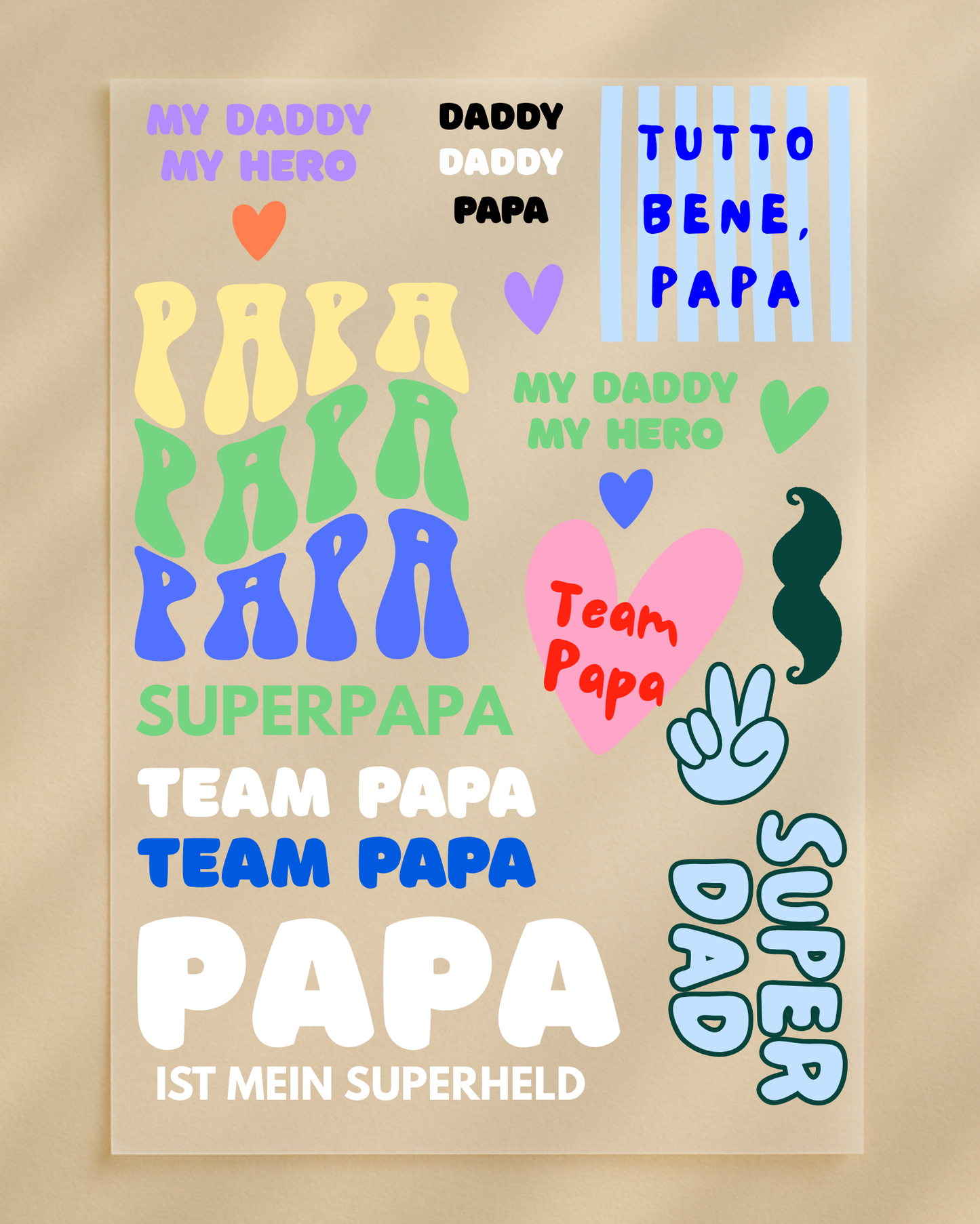 Bügelbilder Set "Papa Love“