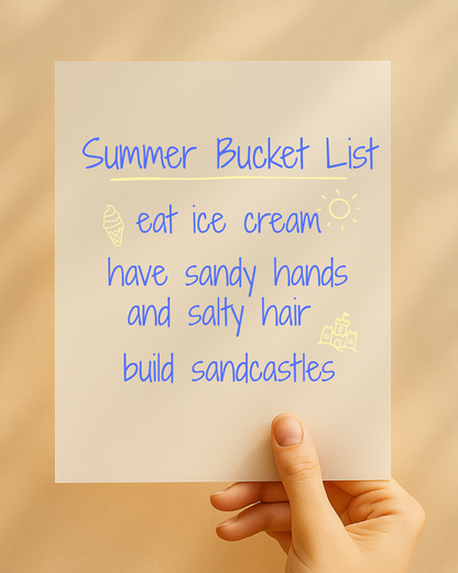 Bügelbild „Summer Bucket List“